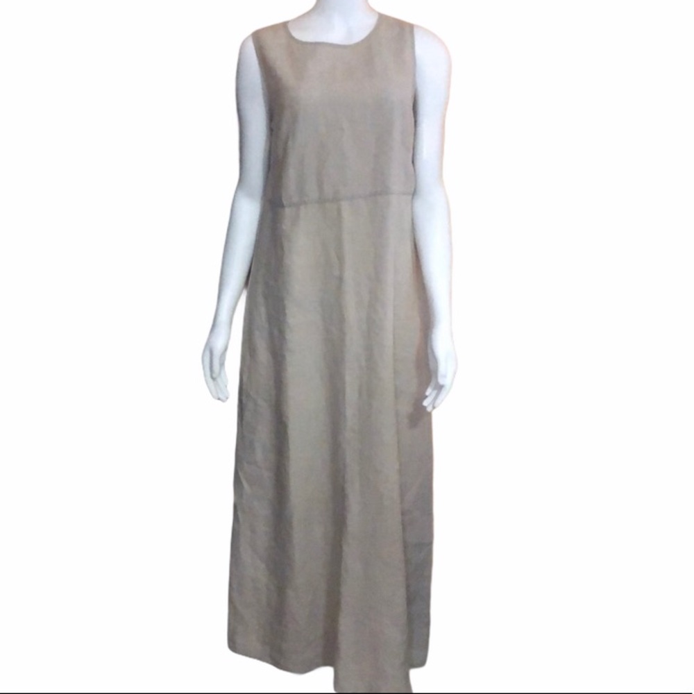 Lord & Taylor Linen Sleeveless Maxi Dress PM Boho